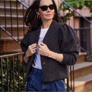 SOLDOUT.NYC The Yay To Boucle Jacket Cardigan Charcoal Gray XS